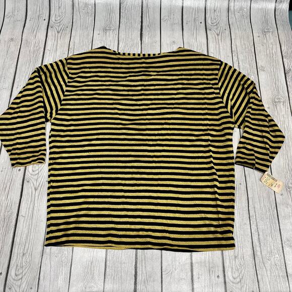 NWT Vintage Saks Fifth Avenue Black and Gold Sweater Size Small - Picture 1 of 5